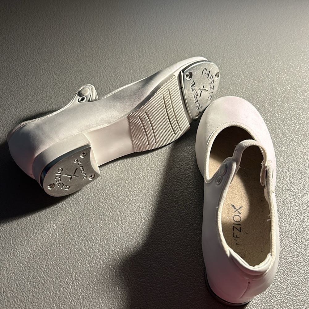 White Capezio girls tap shoes